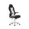 Buy cheap White Leather Gaming Swivel Chairs Chromeds Led 3D Paddle Shift BIFMA from wholesalers