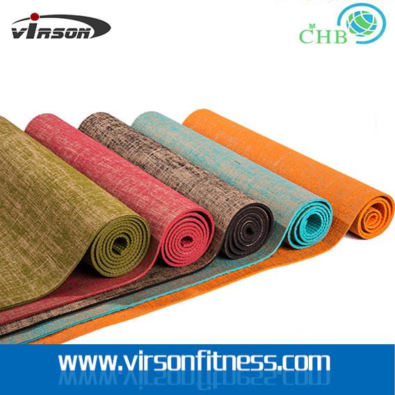 Buy cheap Virson eco jute cloth pvc yoga mat.chepst gym/fitness yoga mat. pvc yoga mat from wholesalers