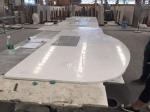 Prefabricated Solid Quartz Stone Countertops Beveled Processed Edge