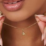 18k Gold Plated 925 Sterling Silver Metal 26 Alphabet Initial Letter Charm