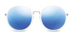 Women Scratch Resistant Sunglasses , Grey Blue Plastic Sunglasses Metal Temples
