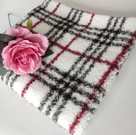 100% Polyester Plaid Printed Sherpa Fabric For Blanket Toys Garment Classic