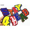 Buy cheap Commercial Slogan Letterman Patches Lightweight Good Washing Resistance from wholesalers