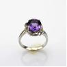 Buy cheap White Gold Plated 925 Silver Ring with 8x10mm Oval Blue Cubic Zircon (R267) from wholesalers