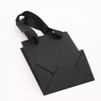 Buy cheap Waterproof Oilproof Clothing Paper Bags Supermarket Black Paper Shopping Bags product