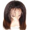 Buy cheap Brazilian virgin hair lace front wigs T1b/30 Ombre color Italian yaki kinky straight wigs with baby hair from wholesalers