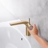 Buy cheap Gold Brass Hot Cold Water Basin Faucets 156mm Height For Washroom from wholesalers