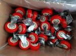 1.5" Rigid Plate Red PU Light Duty Casters For Bed Drawers