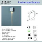 Steel indoor 1x1W IP20 modern LED wall light /LED wall lamp indoor wall light