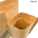 Coffee Packing Standing Pouch Foil Kraft Paper Bags with Clear Window for Food