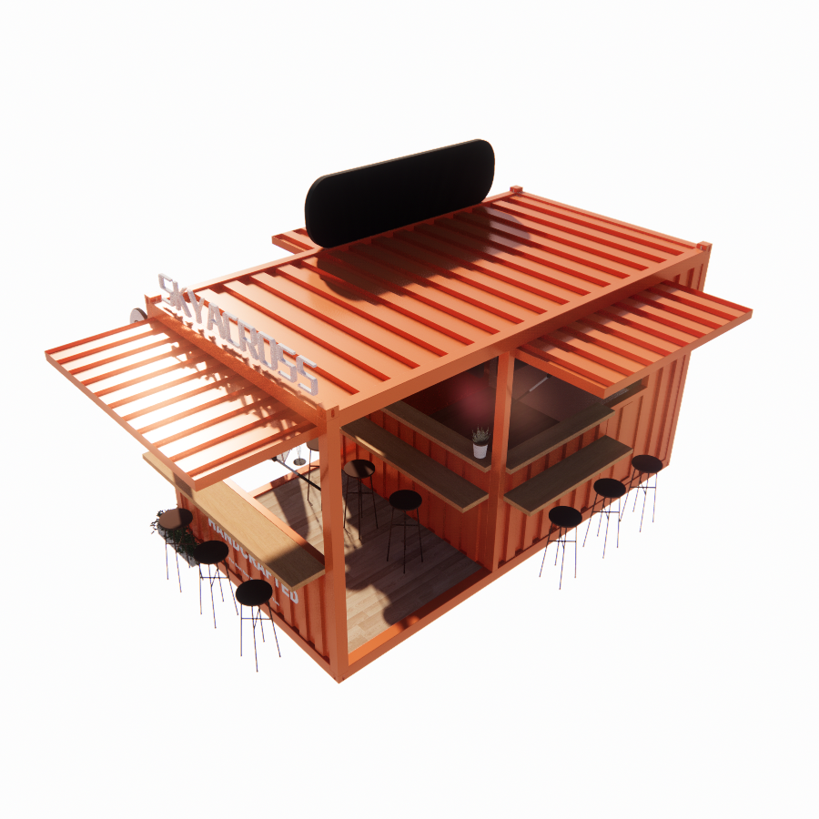 Aluminum Alloy Windows Popular 20FT Container Coffee Shop Container House for Restaurant