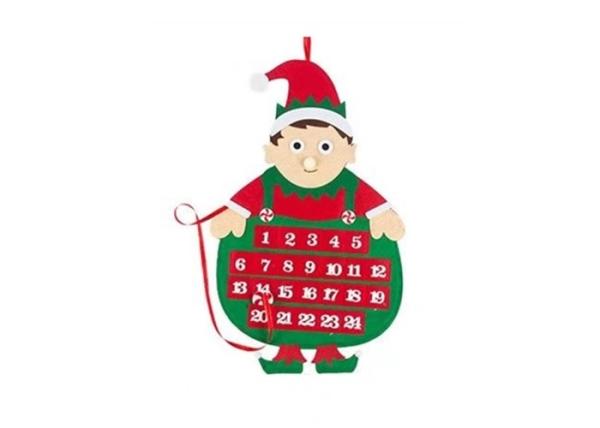 Buy cheap 66*41 Cm Felt Christmas Decorations Christmas Pattern Advent Calendar With 24 Pockets from wholesalers