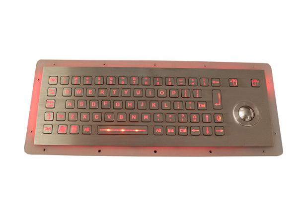 Stainless Steel Industrial Keyboard With Trackball IP67 Panel Mount 0.45mm Key