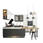 Modern Wall Hanging Solid Wood Kitchen Design Cabinets Set Furniture With PVC
