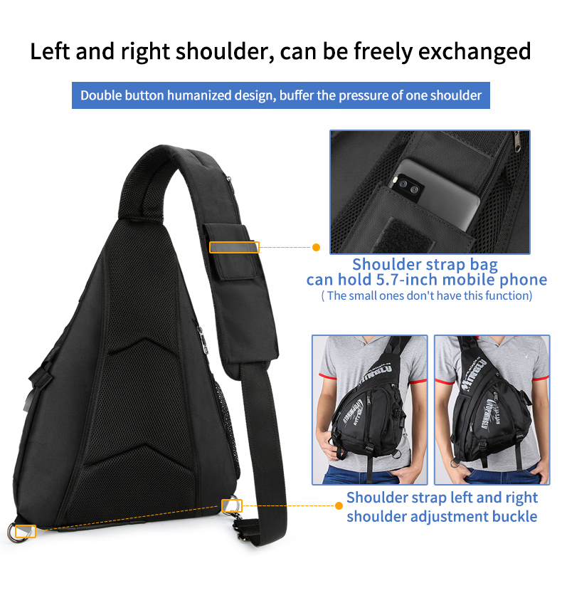 Against Theft Men'S Minimalist Sling Bag Sports Sling Bag Large Capacity