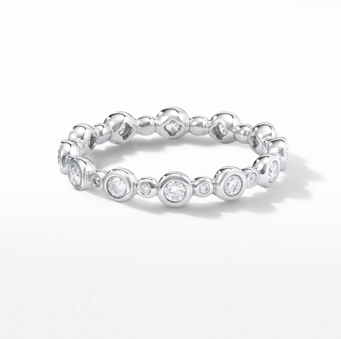 Classics Zircon Eternity Band Gold Plated Jewelry US Size 10 Clear CZ Ring