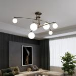 Postmodern glass chandelier Nordic led ceiling chandelier creative magic bean