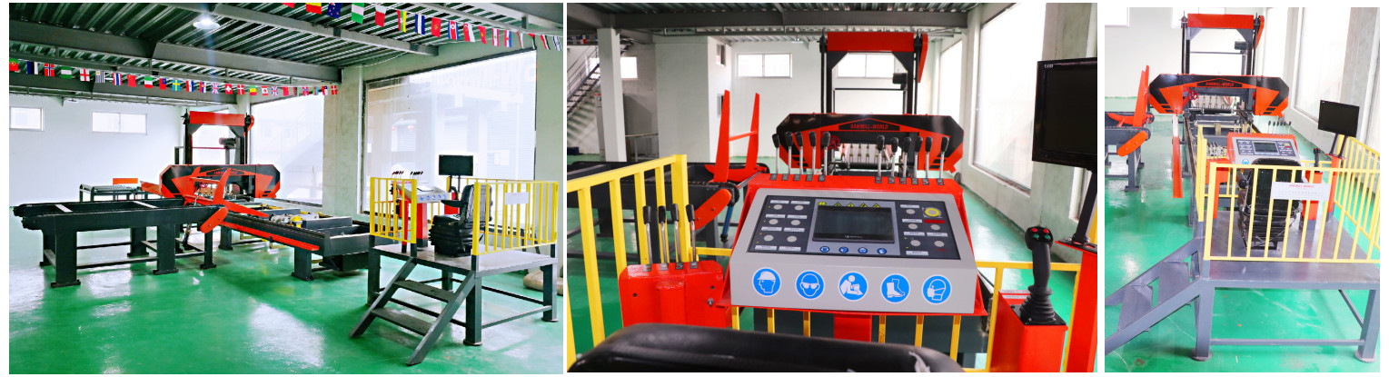 Hydraulic Horizontal Wood Band Saw Mill, Wood Log Cutting CNC Sawmill Machine