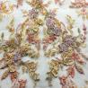 Buy cheap Fashion Beaded 3D Applique Lace Fabric Handmade Embroidery For Bridal Dress from wholesalers