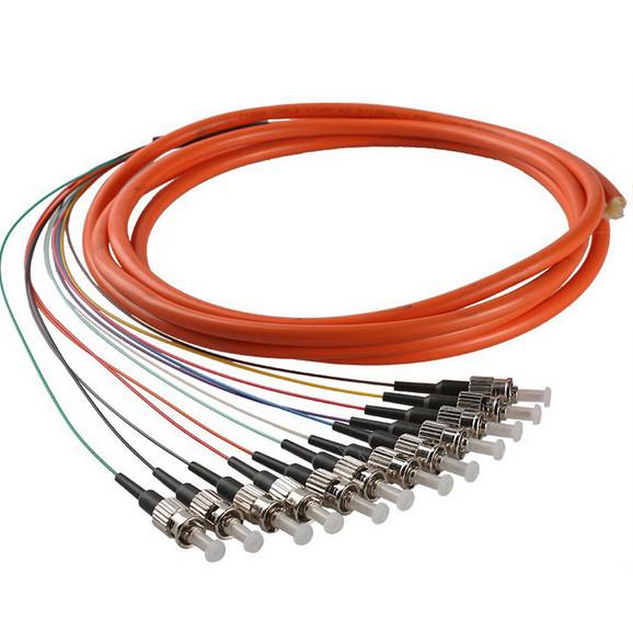 Buy cheap ST/UPC Multimode Fiber Optic Pigtail 62.5/125 Colourful 12 Cores Bundle from wholesalers