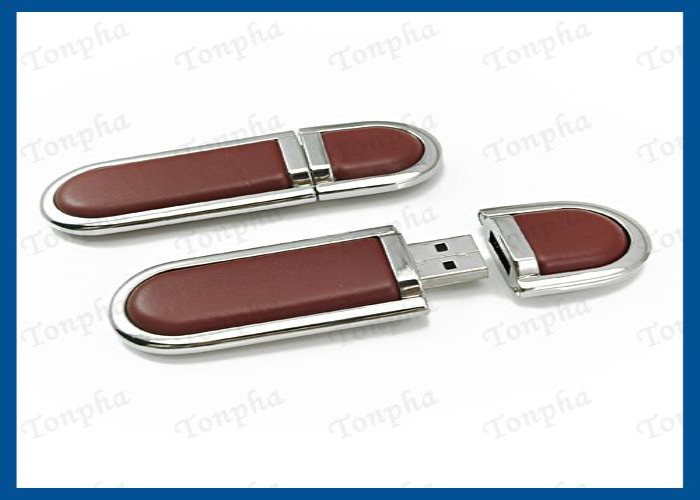 Genuine Leather USB Flash Drive Memory Stick With Customized Engraved Logo