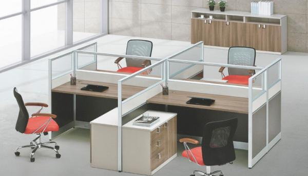 Buy cheap modern 4 persons office panel workstation table furniture in warehouse from wholesalers