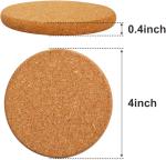 Wholesale Reusable Natural Cork Coasters With Metal Holder For Bar Glass Cup