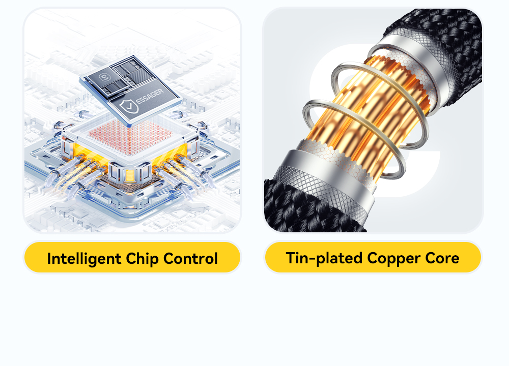 ESSAGER ES-X66 Spring Style Cable 100W 88W 7A USB Type C to USB Cable