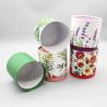 Buy cheap Flower Pattern Printed Cardboard Tube Packaging With Gold Foil Glossy Lamination from wholesalers
