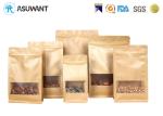 Snacks Square Bottom Flexible 120mic Kraft Paper Zipper Bags