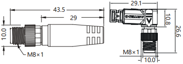IP67 M8 Connector Harness Double End Precast Wire Harness Male Straight / Bend 3P PVC 5m