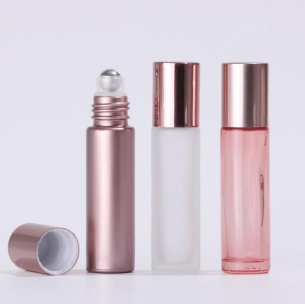 Buy cheap 5ml Glass Cosmetic Containers Rose Gold Roller Bottles Hot Stamping from wholesalers