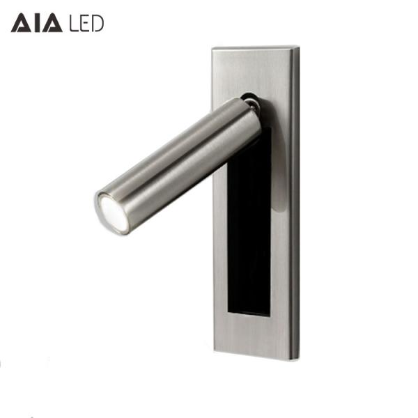 Buy cheap modern Hotel bedside LED reading lamp 3W rotatable recessed reading wall light bed wall light from wholesalers