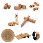Sweat Absorption Yoga Cork Block Yoga Roller Massage Ball Mat Wheel