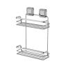 Buy cheap Stainless Steel Bathroom Shower Caddy , Double Layer Suction Cup Tray Rack from wholesalers