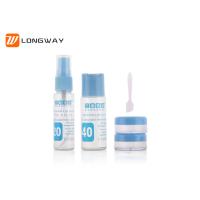 Buy cheap Four Piece Spray Disc Cap Travel Size Refillable Bottles With Cream Jar / Spoon product