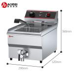 Commercial Catering 131v Electric Deep Fryer with Oil Valve and 290x520x360mm