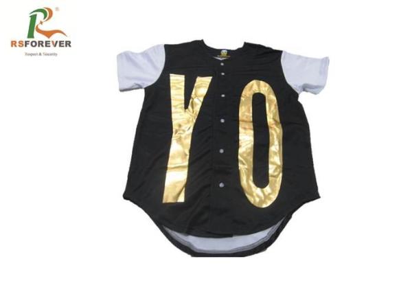 Short Sleeve Custom Team Sportswear Custom Youth Baseball Jerseys With Gold