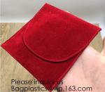 Envelop Red Velvet Christmas Pouch Promotional Red Velvet Packaging Bag For