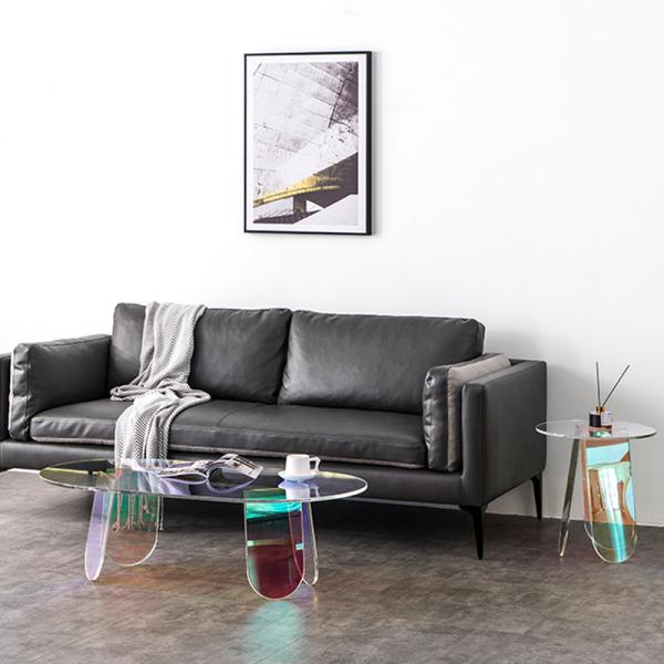 Buy cheap Transparent Acrylic Coffee Table Round Rainbow House Furniture from wholesalers