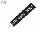 Flight Fashion Woven Keychain Rectangle Polyester Embroidery Message 13*2.8CM