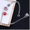 Buy cheap 925 Sterling Silver Synthetic Garnet Fox Charm Link Bracelets(B20180411084) from wholesalers