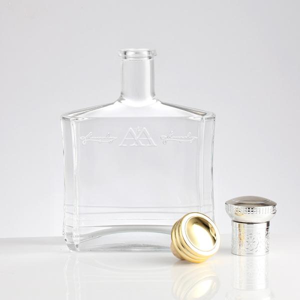Buy cheap Healthy Lead-free Glass 750ml 1000ml Transparent Vodka Glass Liquor Bottle with Cork from wholesalers