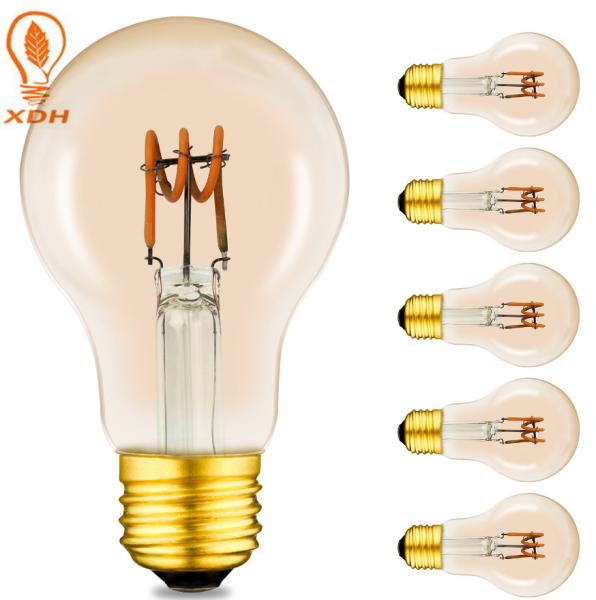 Buy cheap A19 A60 Decorative Outdoor LED Light Bulbs E27 Spiral Filament Bulb Dimmable 4w 6w from wholesalers