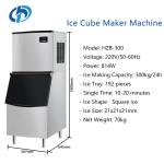 Hotel Control Panel Touchpad Ice Cube Maker Machine 300kg Stainless Steel