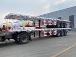 Not Self-dumping 3 Axles Flatbed Container Truck Lowbed Semi Trailer for