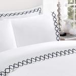 All-Season Flat Bed Sheet Egyptian Luxury Embroidered Bed Sheet Set with