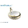 Buy cheap Decoration White Bathroom Ceramic Art Basin With Tap Golden Edging from wholesalers