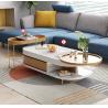 Buy cheap White Marble Top Coffee Table Multifunctional Oval Marble Coffee Table from wholesalers