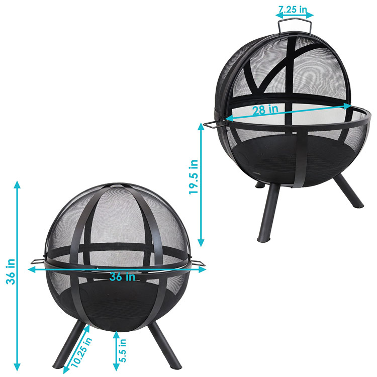 Outdoor Patio Backyard Garden Bonfire Firepit for Steel Wood Burning Charcoal Fire Pit